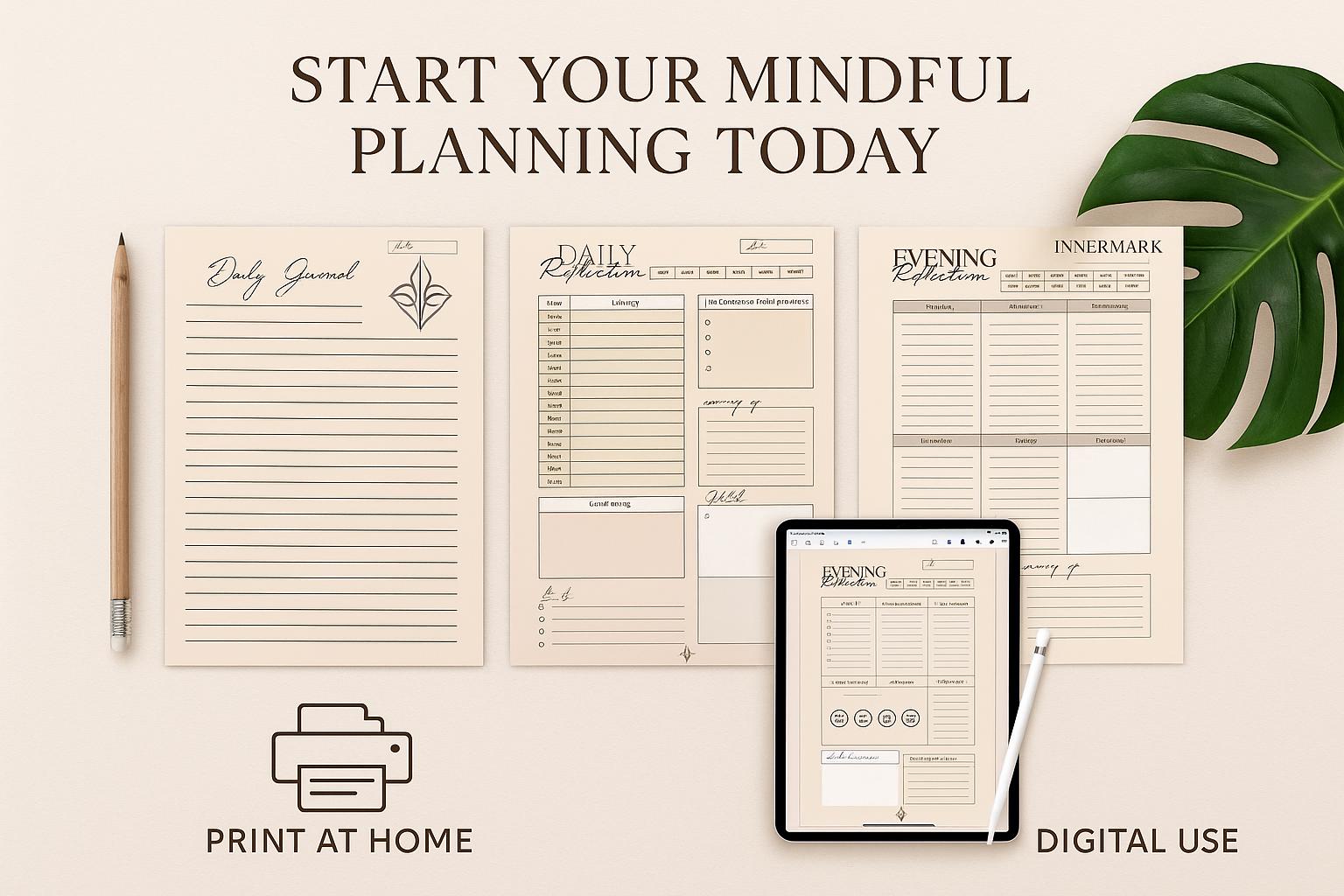 Beige Digital Daily and Weekly Planner Templates