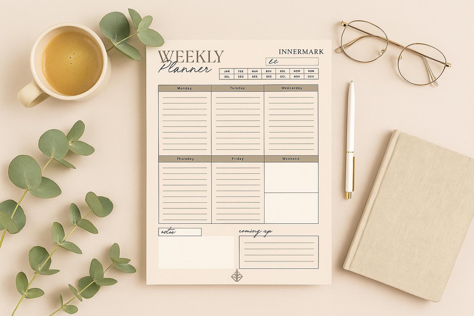 Beige Digital Daily and Weekly Planner Templates