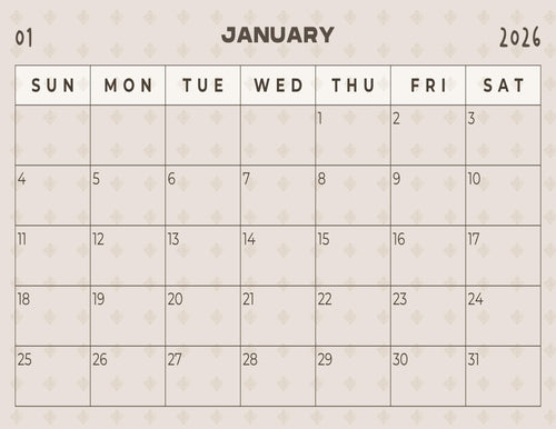 2026 Printable Calendar PDF • Minimalist Wall Calendar • Neutral Sage Charcoal • Letter A4 A3 24x36