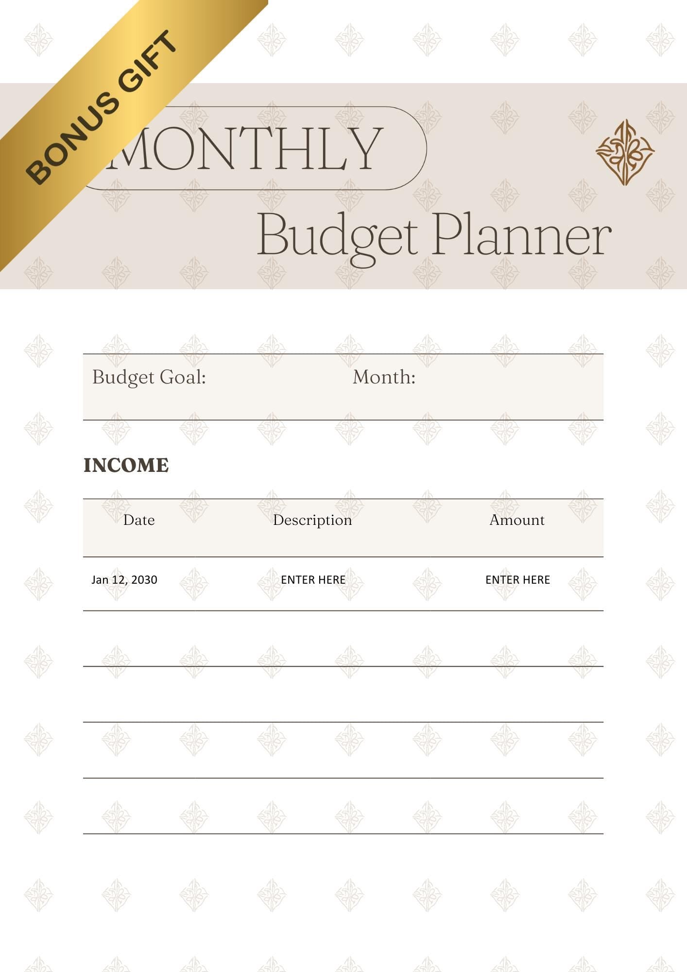 2026 Printable Calendar PDF • Minimalist Wall Calendar • Neutral Sage Charcoal • Letter A4 A3 24x36