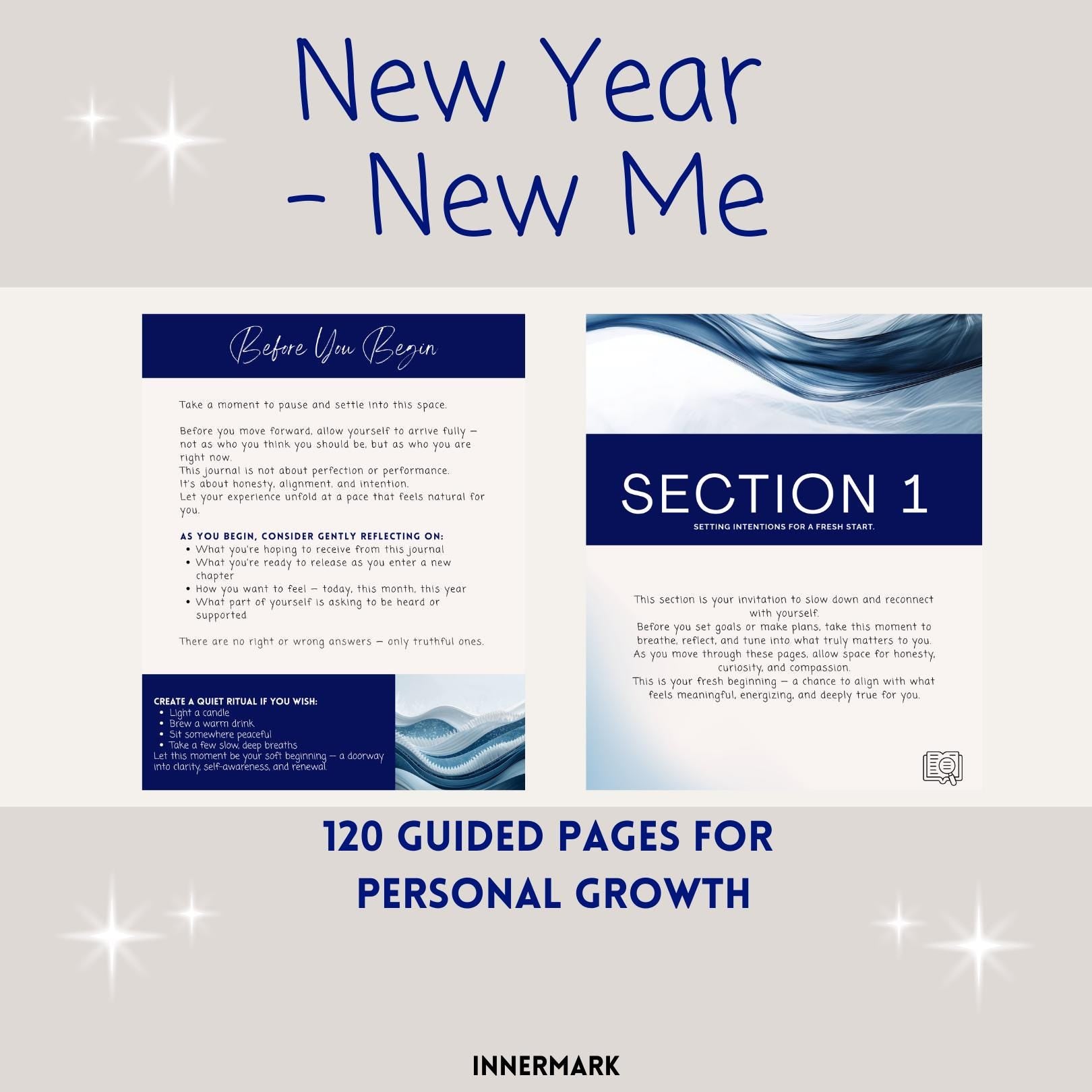 New Year Goal Setting Journal | Self Reflection Workbook (Digital Download)