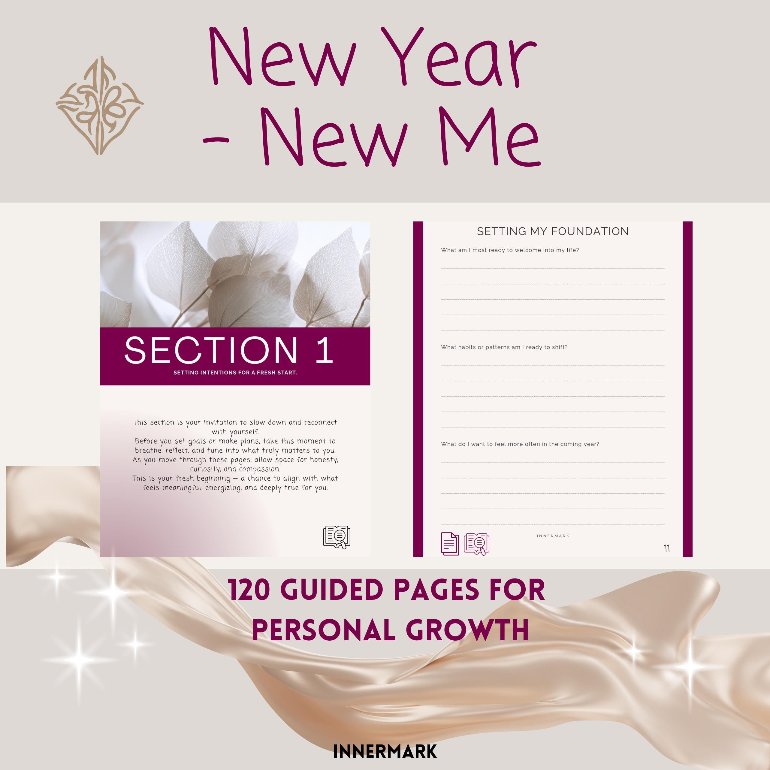 Goal Setting Journal | Letter Size, A4 | Guided Planner for Self Discovery & Mindful Living
