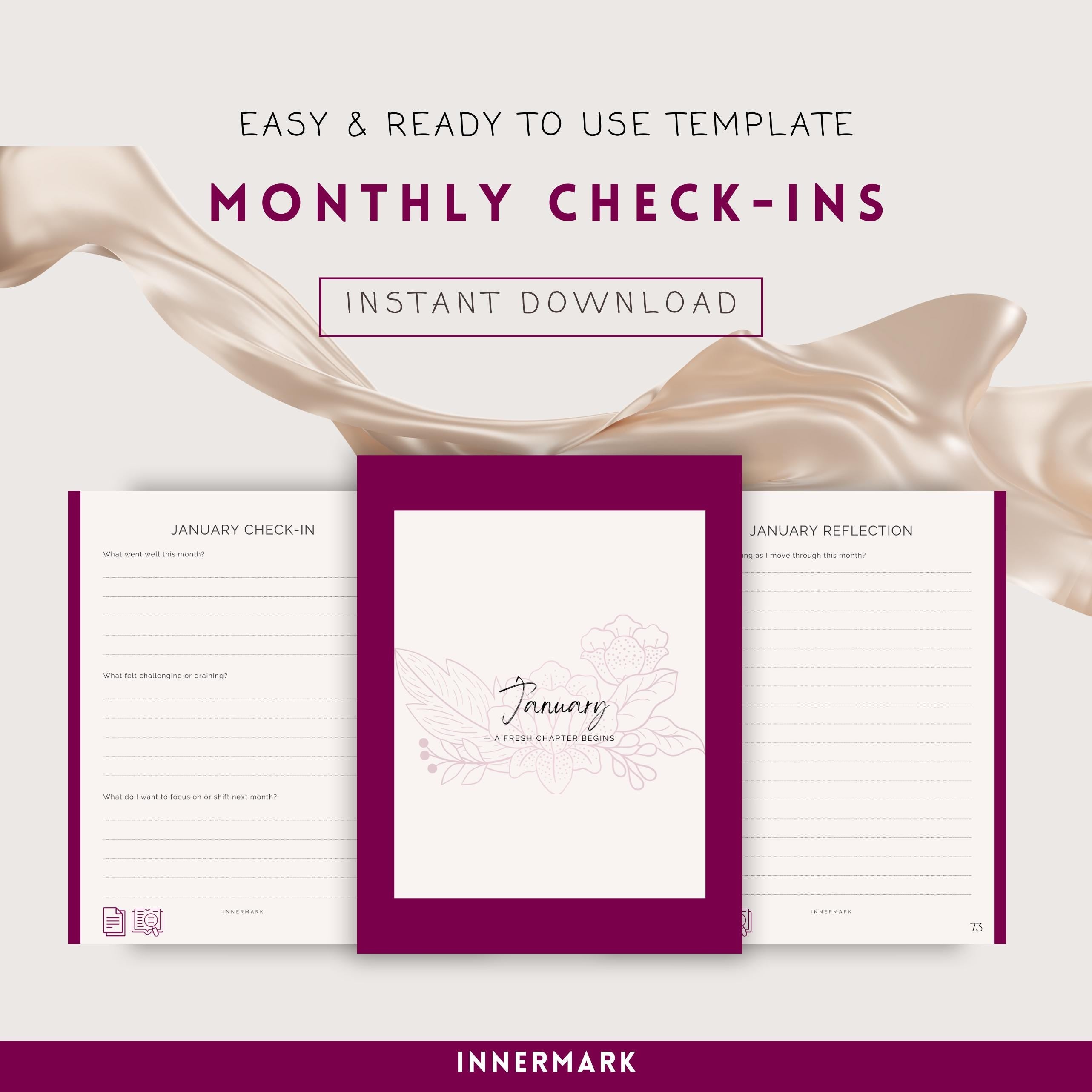 Goal Setting Journal | Letter Size, A4 | Guided Planner for Self Discovery & Mindful Living