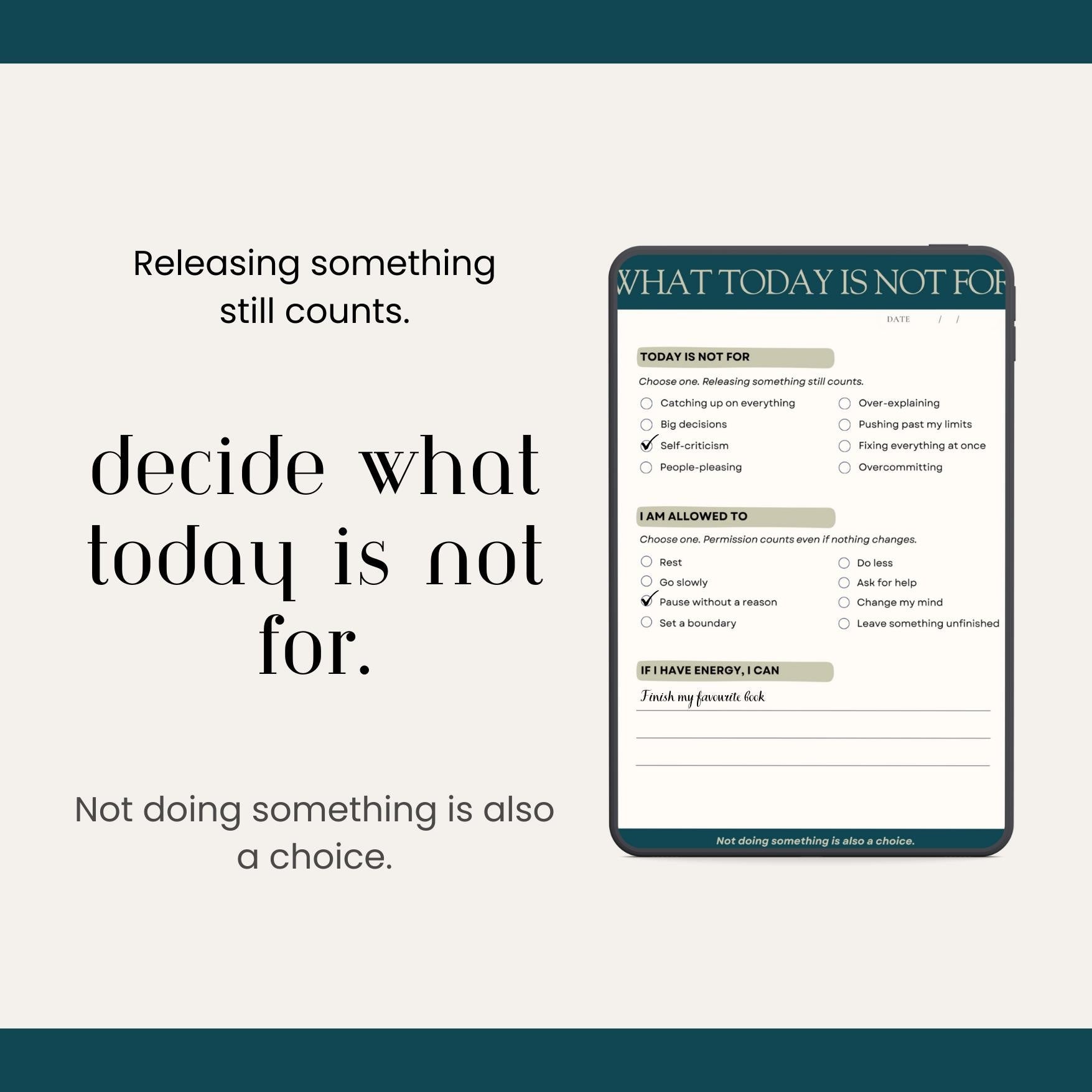Daily Compass | Daily Decision Tool | Minimal Focus & Priority Planner | Overwhelm Support PDF | Neurodivergent Friendly