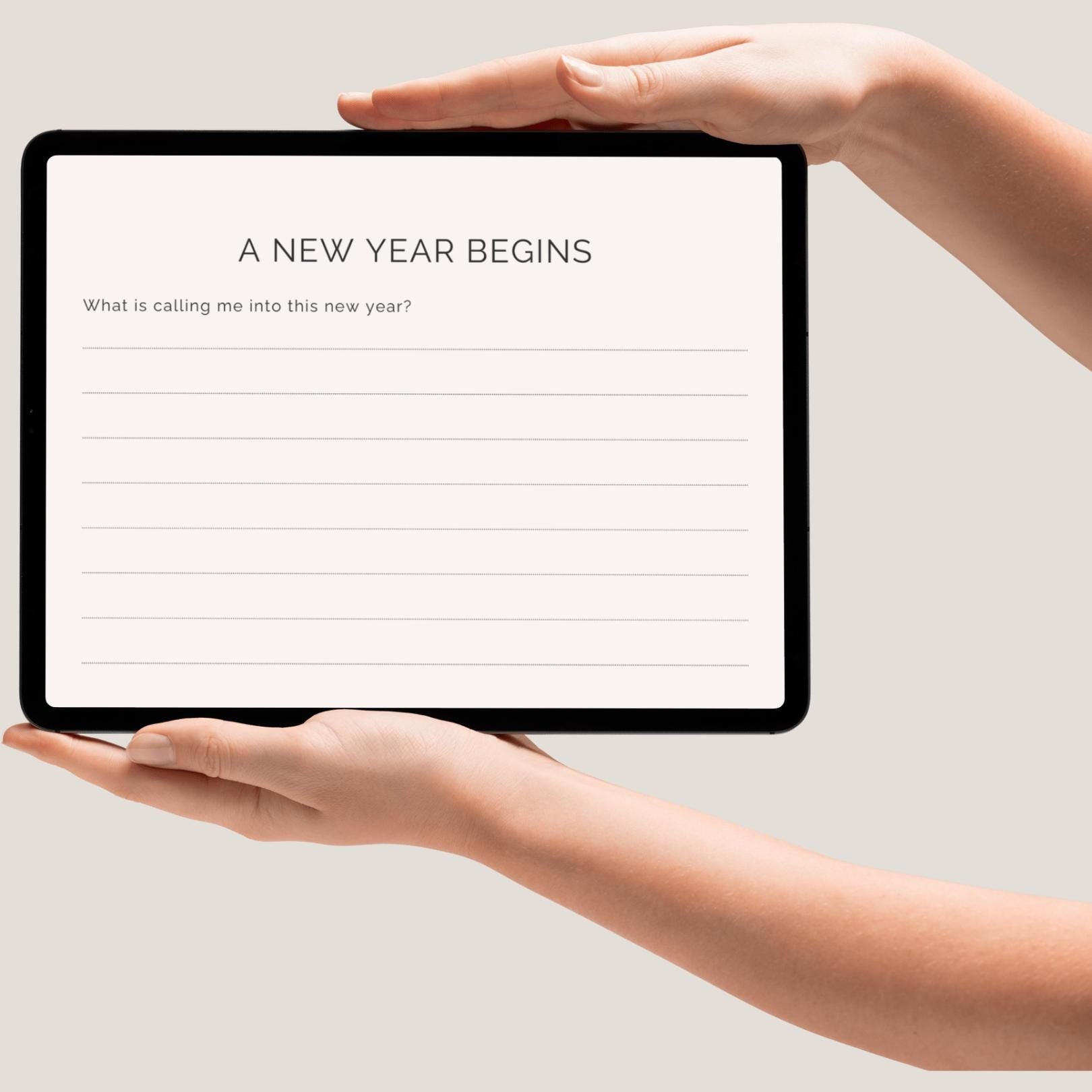 New Year Goal Setting Journal | Self Reflection Workbook (Digital Download)