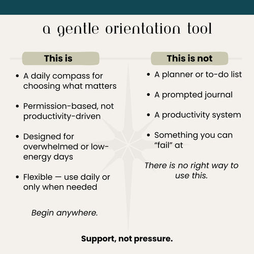 Daily Compass | Daily Decision Tool | Minimal Focus & Priority Planner | Overwhelm Support PDF | Neurodivergent Friendly
