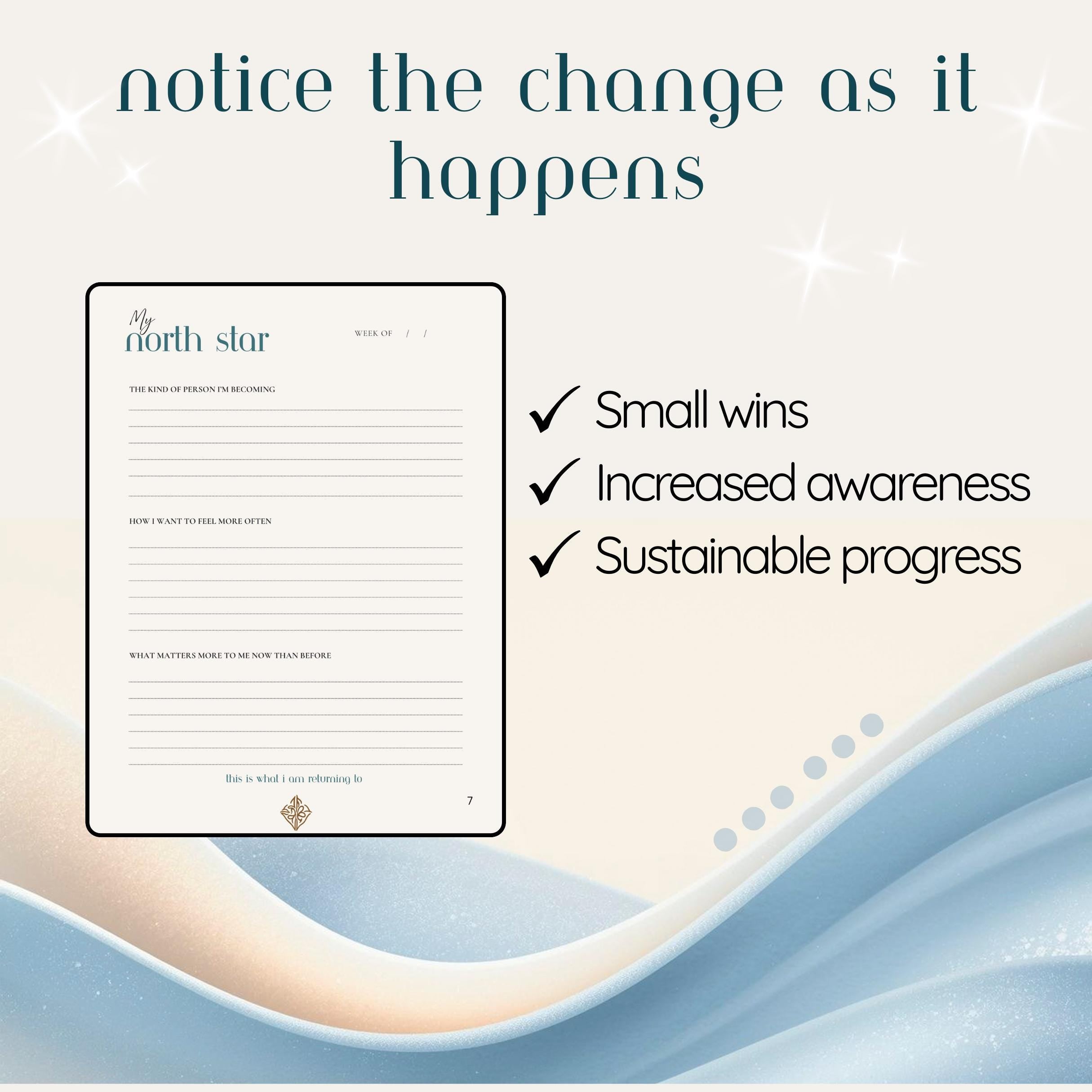 Habit Tracker Weekly Commitment Journal | Self Reflection Planner for Personal Growth, Mindfulness & Sustainable Change