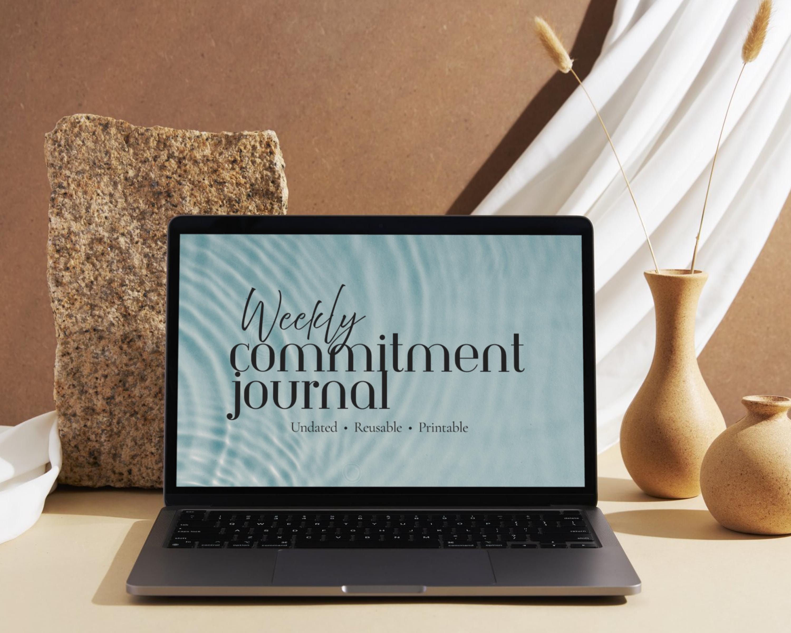 Habit Tracker Weekly Commitment Journal | Self Reflection Planner for Personal Growth, Mindfulness & Sustainable Change